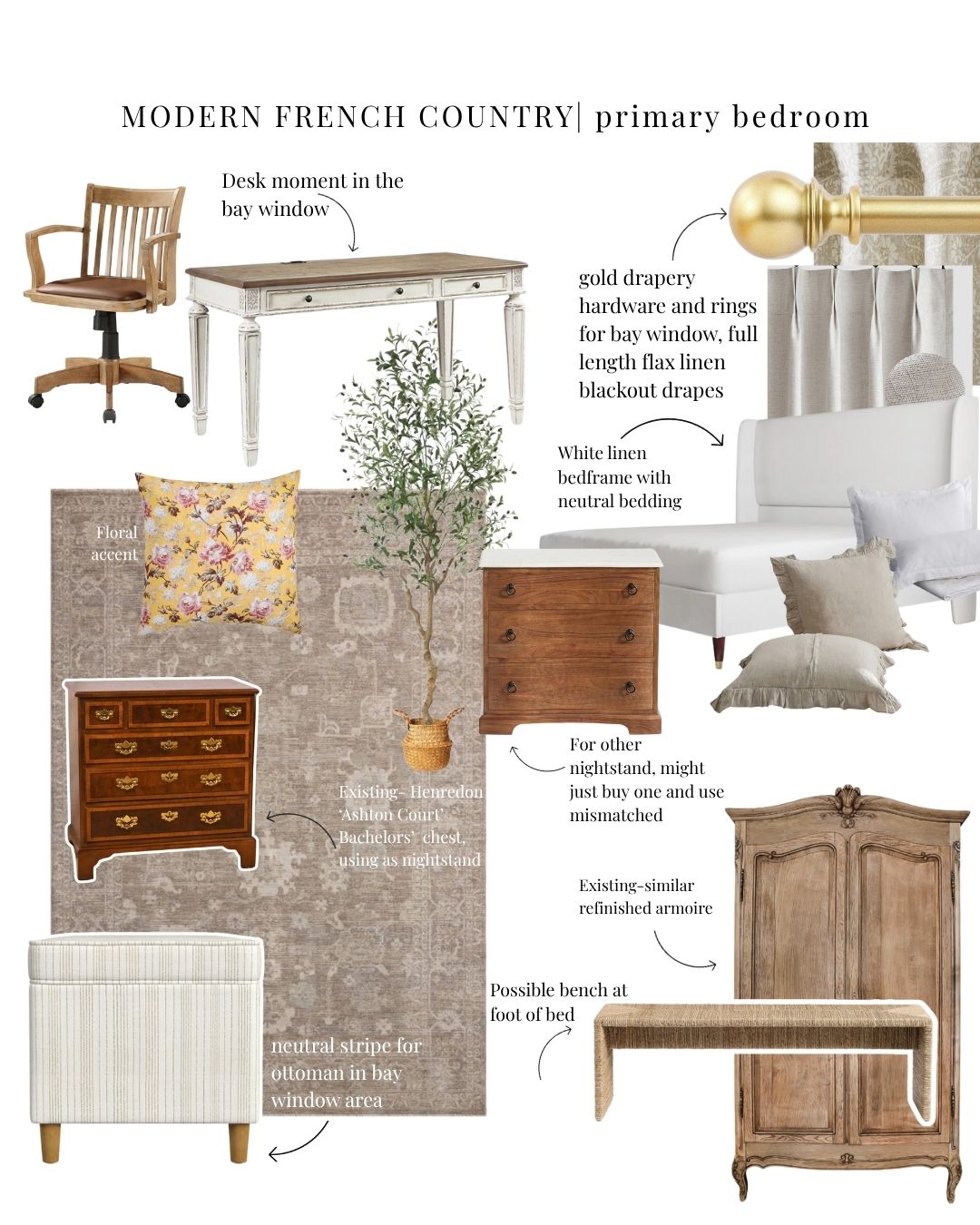 Primary Bedroom Moodboard, First Glance